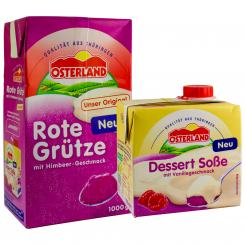 Osterland Set: Rote Grütze 1000g + Dessert Soße 500ml 