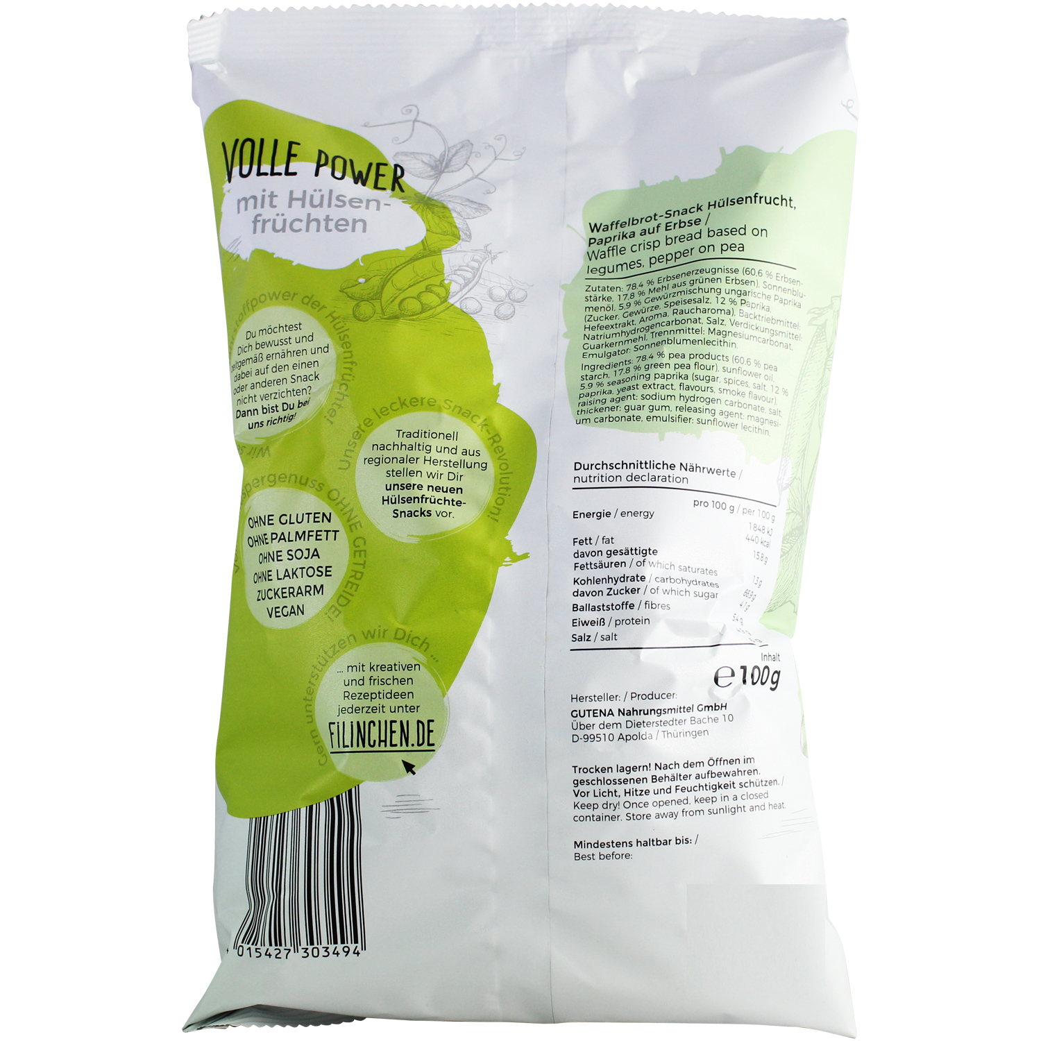 Ossikiste.de Filinchen Erbsen Snack Paprika 100 g online kaufen