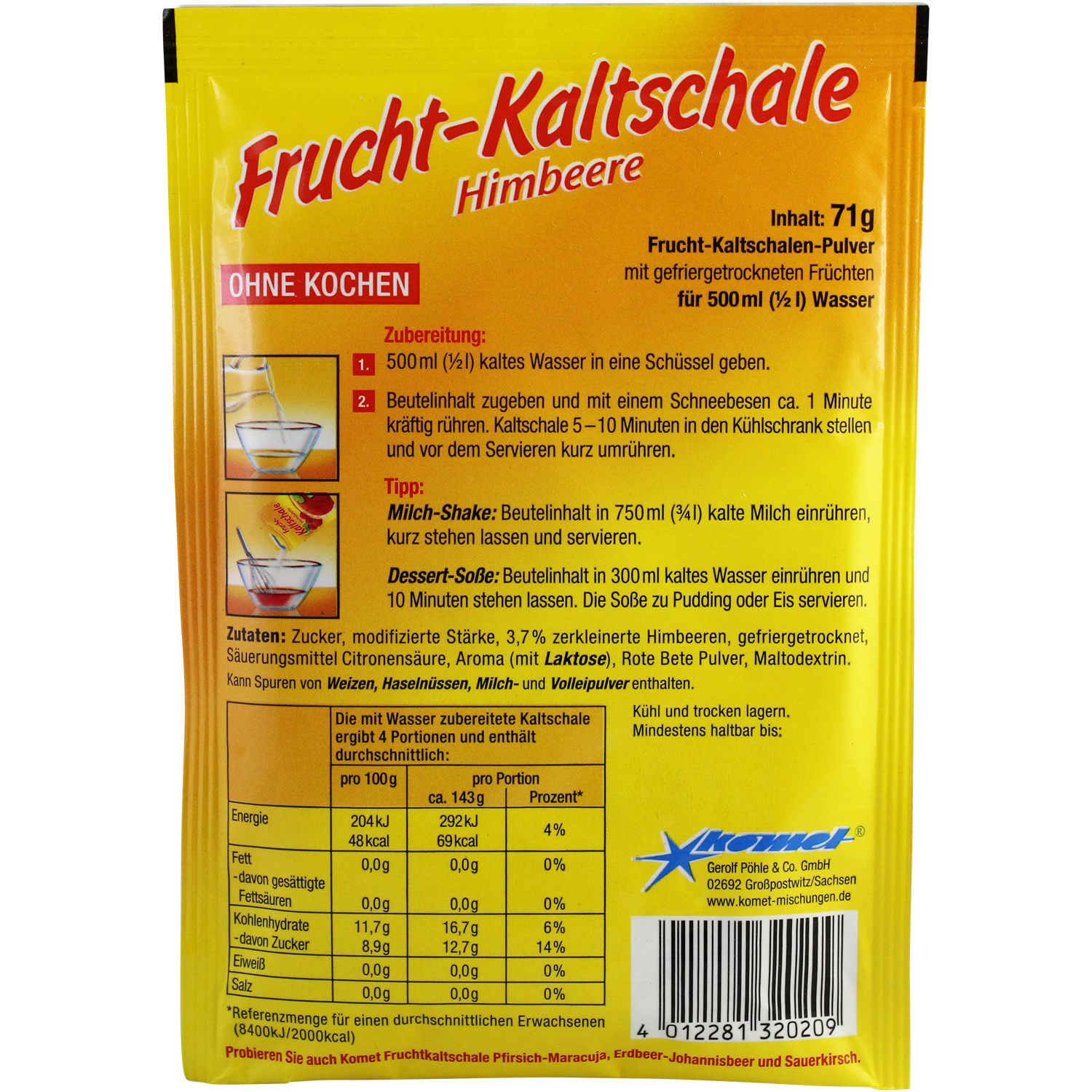 Ossikiste.de | Komet Fruchtkaltschale Himbeere 71g | online kaufen