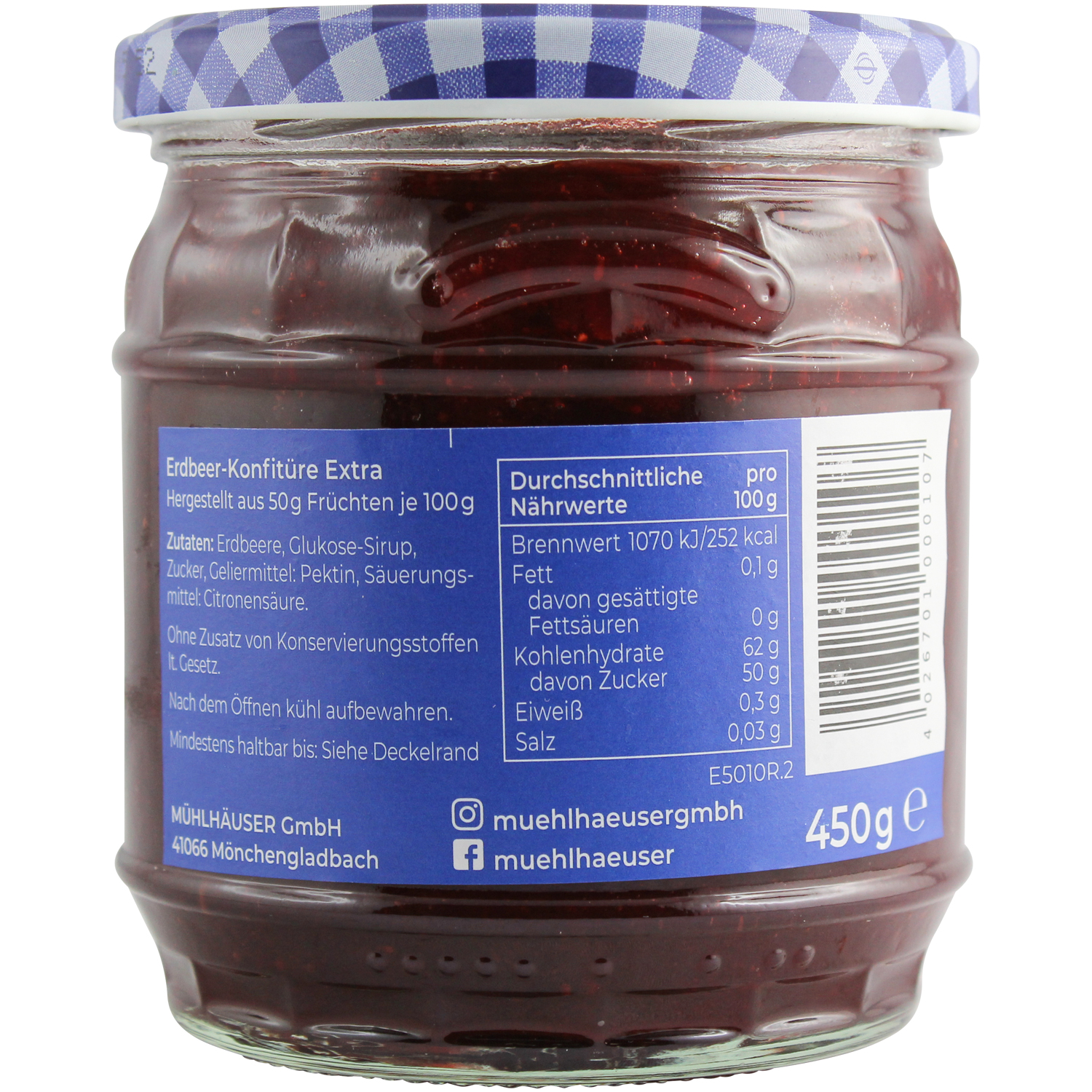 Ossikiste.de | Mühlhäuser Erdbeere Extra-Konfitüre 450g | online kaufen