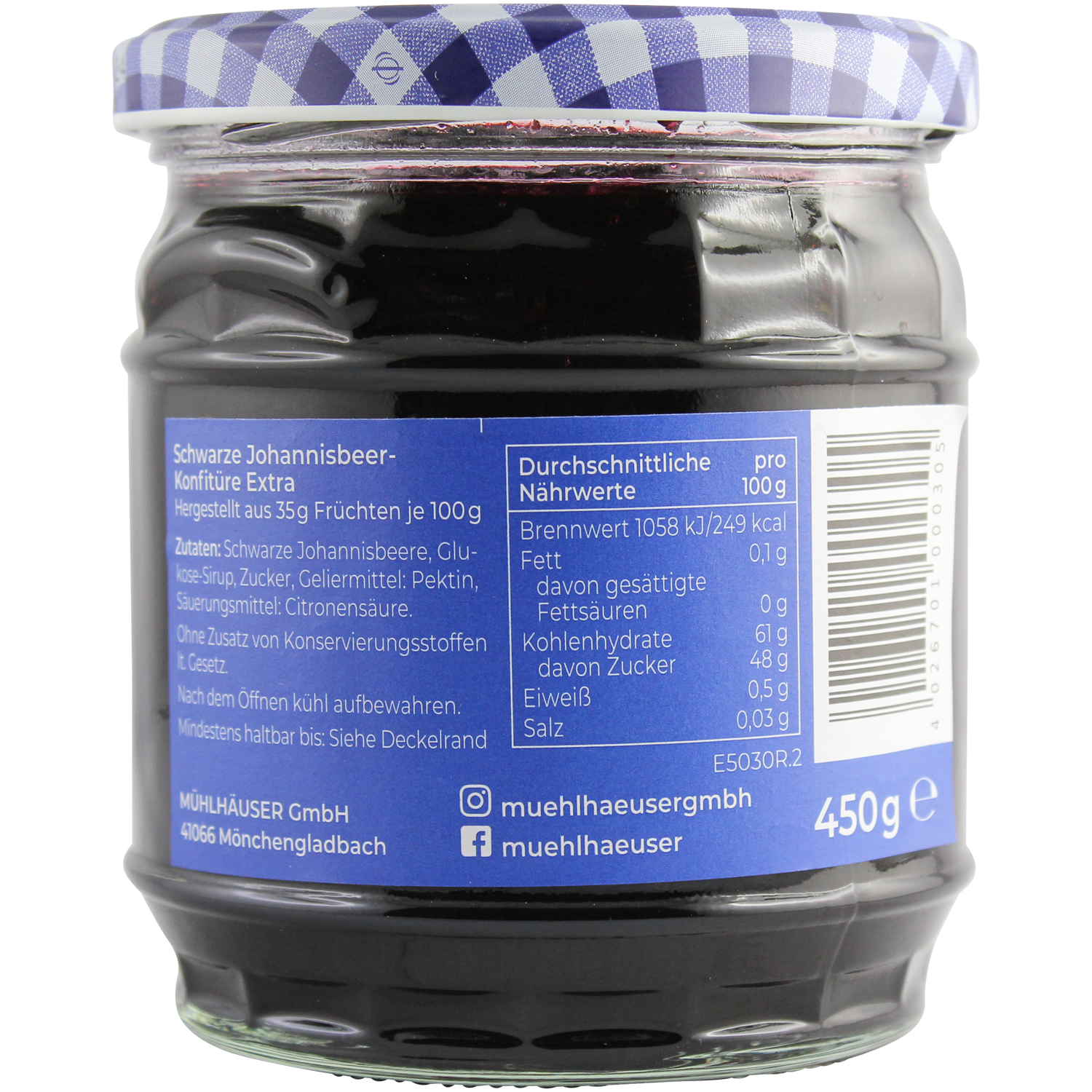 Ossikiste.de | Mühlhäuser Schwarze Johannisbeere Extra-Konfitüre 450g ...